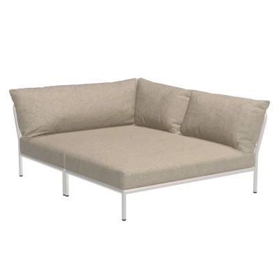 Afbeelding van Houe Level2 Cozy Corner Loungebank Rechts Frame Wit Stof Ash