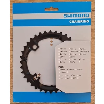 Afbeelding van Shimano kettingblad Deore 36T zilver steek 104 Y1LD98090