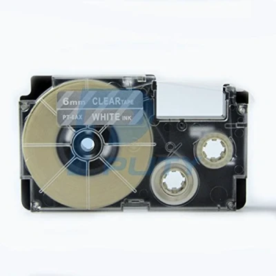Afbeelding van IDIK Compatibele Casio Tape XR 6AX Wit op Clear 6mm 1/4&quot; PT Label Cartridge voor EZ Labelprinter KL 120 750 60