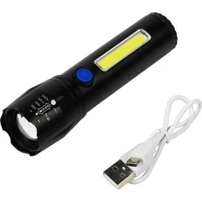 Afbeelding van Hofftech Zaklamp Tactical LED en COB Oplaadbaar 116 mm