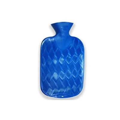 Afbeelding van Fashy Warmwaterkruik 1 golvend geribbeld, zijde glad blauw
