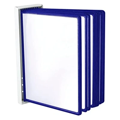 Afbeelding van Leviatan Wandzichtpaneelsysteem wandhouder voor zichtpanelen tafelsysteem van metaal schroeven aan de muur, in het magazijn, werkplaats, winkel + 10 blauwe zichtborden