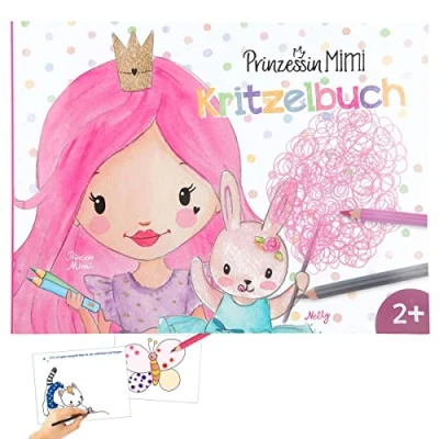 Afbeelding van Depesche 12012 Princess Mimi Doodle kleurboek met 48 pagina&#039;s voor het maken van prinsessen en ponymotieven, voorgedrukte plaatjes, kleine teksten kleuroefeningen
