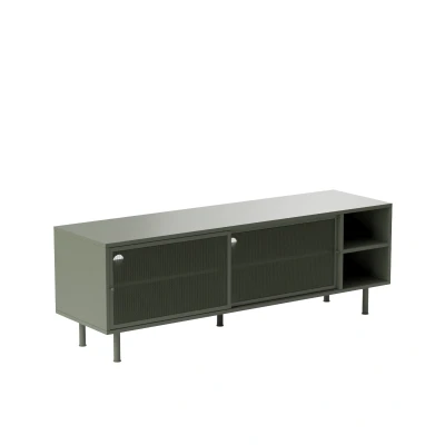Afbeelding van Nordic Home Sadie tv meubel 160 cm olijfgroen Metaal