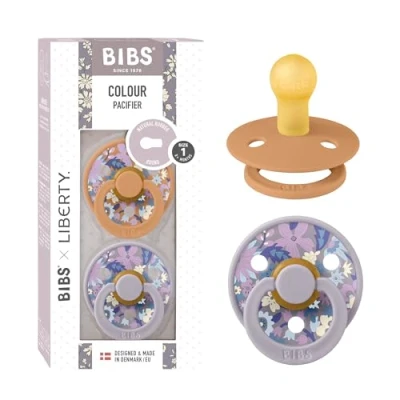 Afbeelding van BIBS Colour Liberty Speen verpakking van 2 stuks. BPA vrij, Ronde speen. Natuurlijk rubberlatex, Gemaakt in Denemarken, Maat 1 (0 6 maanden), June Blossom Pumpkin Mix