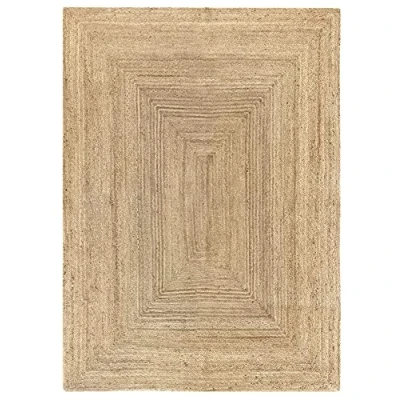 Afbeelding van HAMID Vloerkleed Van Jute, Tapijt Alhambra Natuurlijk, 100% Natuurlijk Handgeweven, Voor Woonkamer, Slaapkamer, Eetkamer, Gang, Ingang (230x160cm)