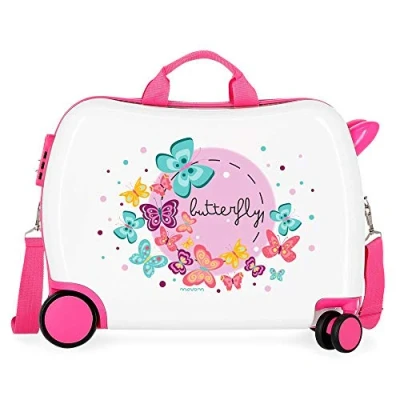 Afbeelding van MOVOM Happy Time kinderbagage 55 centimeter 32 meerkleurig (multicolor), butterfly, 50 cm, Opzitten 360