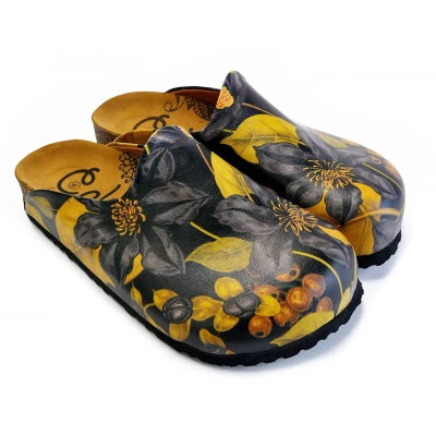 Afbeelding van Goby Golden Bloom Dames Clogs Vegan Handmade Maat 40