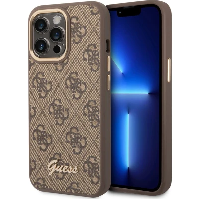 Afbeelding van Guess iPhone 14 Pro Hardcase Backcover 4G Metal Buttons &amp; Camera Bruin