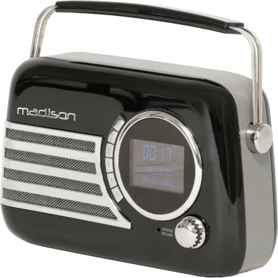Afbeelding van Freesound VR40BK DAB trendy zwarte retro radio met FM BT en accu