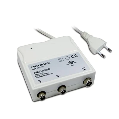 Afbeelding van Metronic 332176 versterker voor binnen, FM/VHF/UHF, met 4G filter, wit