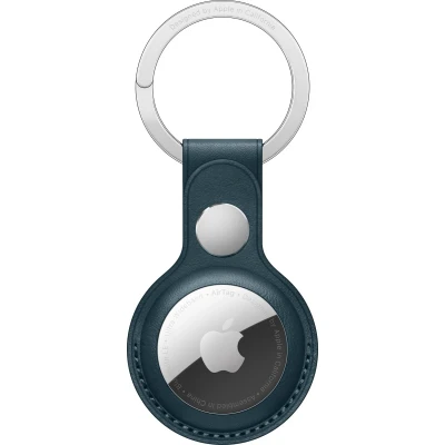 Afbeelding van Apple origineel Leren AirTag Sleutelhanger baltisch blauw MHJ23ZM/A
