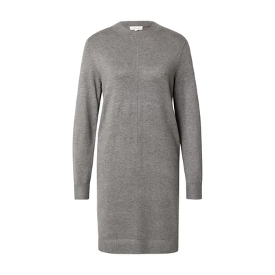 Afbeelding van s.Oliver MIT Crewneck UND Pintucks Gebreide jurk, Dames, Maat: 34, Graphit
