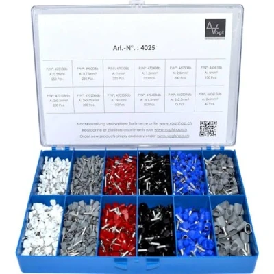 Afbeelding van Vogt 4025 Assortiment adereindhulzen Wit, Grijs, Rood, Zwart, Blauw 2065 stuk(s)
