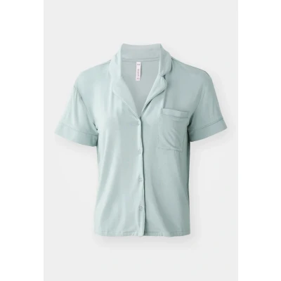 Afbeelding van Hunkemöller Jacket Essential Pyjamashirt, Dames, Maat: Large, Green