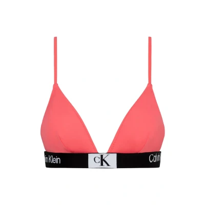 Afbeelding van Calvin Klein Swimwear Fixed Bikinitop, Dames, Maat: XXL, Calypso coral