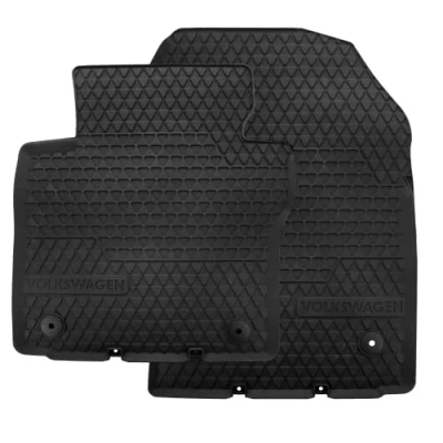 Afbeelding van VW Caddy vloermatten 2K1061502A vanaf bouwjaar 1/2007, 2 x rubberen automatten voor de voorkant, antislipmatten met bevestigingsclips