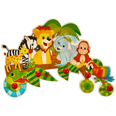 Afbeelding van Hess Spielzeug Speelgoed 30305 Garderobe Jungle van Hout, Ca. 40 X 24 cm.