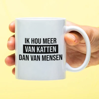 Afbeelding van Mok Ik Hou Meer Van Katten Dan Mensen