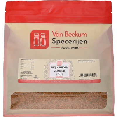 Afbeelding van Van Beekum Specerijen BBQ Kruiden Zonder Zout 1 kilo (hersluitbare stazak)