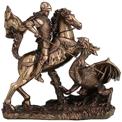 Afbeelding van Veronese Design 6 1/4 Inch Saint George de Draak Slayer Koud Gegoten Hars Brons Afwerking Sculptuur