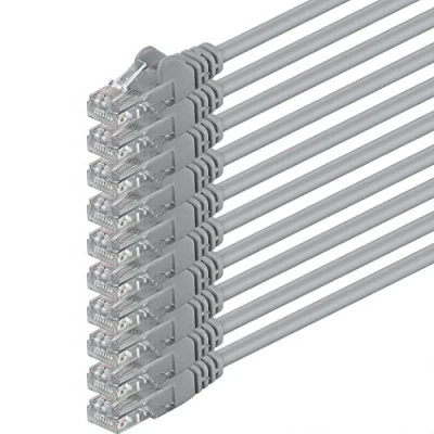 Afbeelding van 2m grijs 10 stuks (pak) CAT.6 CAT6 Ethernet LAN netwerkkabel 1000 Mbit/s patchkabel