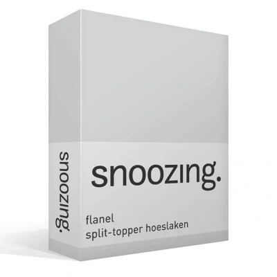 Afbeelding van Snoozing Flanel Split topper Hoeslaken Lits jumeaux 180x210/220 cm Grijs