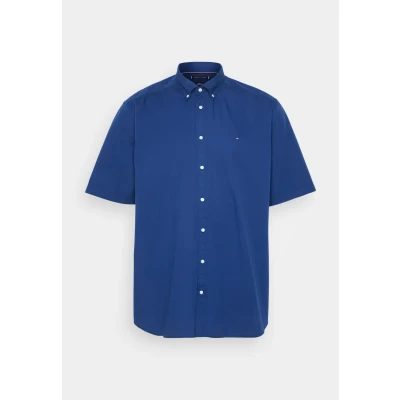 Afbeelding van Tommy Hilfiger Solid Shirt Overhemd, Heren, Maat: 4XL, Preppy navy