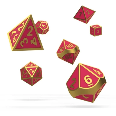 Afbeelding van Oakie Doakie Dice Set RPG Metal Glow in the Dark: Golden Princess (7 stuks)