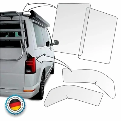 Afbeelding van LACKSCHUTZSHOP Lakbeschermingsfolie pads geschikt voor fietsendrager VW T6 / T6.1 transparante beschermfolie bagagedrager achterklep Volkswagen en Thule