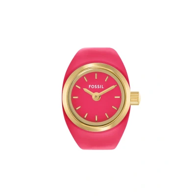 Afbeelding van Fossil Ring horloge voor dames, Quartz uurwerk met twee handen en een roestvrij stalen band, Roze grijstint, 15 mm