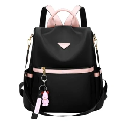 Afbeelding van Leathario Kleine rugzak voor dames, anti diefstal, handtas, stadsrugzak dames en meisjes, elegant reizen, vrije tijd, winkelen, werk, Zwart 2288n, L, Eigentijds
