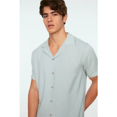 Afbeelding van Trendyol Grijs Regular Fit Open Kraag 100% Viscose Zomer Casual Shirt Tmnss20Go0441