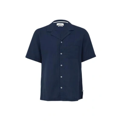 Afbeelding van s.Oliver Resort Fit: Gestructureerd shirt met korte mouwen van linnenmix, diepblauw, L