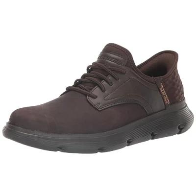 Afbeelding van Skechers Garza Gervin mocassin voor heren met slip in technologie, Choc Donker Bruin, 39.5 EU