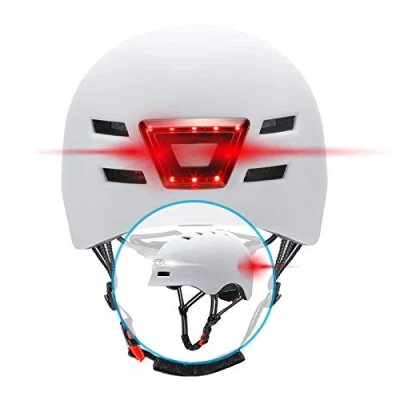 Afbeelding van Beeper fietshelm, scooter met geïntegreerde voor en achterlichten ME135 (wit, S)