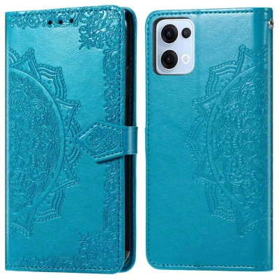 Afbeelding van imoshion Hoesje Geschikt voor Oppo Reno 13 Mandala Bookcase Turquoise