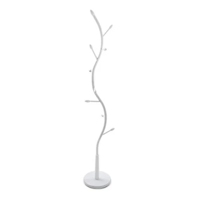 Afbeelding van Versa Swindon Minimalistische Stijl Kapstokken, met 9 haken of hangers voor kleding tassen in de gang, Afmetingen (H x B H) 185 32 cm, Metaal, Kleur Wit