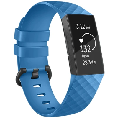Afbeelding van Siliconen bandje voor de Fitbit Charge 3 / 4 Blauw iMoshion En TPU (zacht)