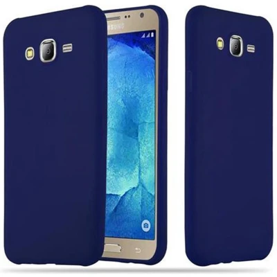 Afbeelding van Cadorabo Hoesje geschikt voor Samsung Galaxy J7 2015 in CANDY DONKER BLAUW Beschermhoes gemaakt van flexibel TPU silicone Case Cover