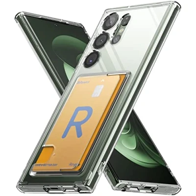 Afbeelding van Ringke Fusion Card Compatibel met Samsung Galaxy S23 Ultra 5G Case, Transparant Kaarthouder Slanke Schokbestendige Bumper Hoesje