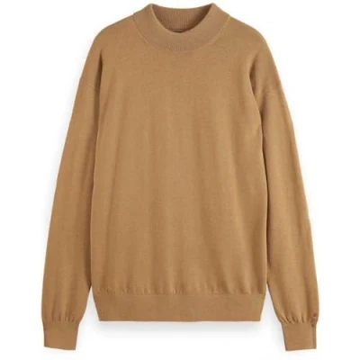 Afbeelding van Scotch &amp; Soda CORE Dropped Shoulder MOCK NECK Trui, Heren, Maat: Small, Light camel