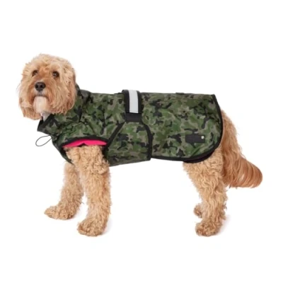Afbeelding van Danish Design 3 in 1 hondenjas Camo Roze, 57cm (22in) alle weersomstandigheden, waterpoof, fleece gevoerd, reflecterende regenjas voor honden