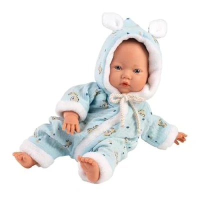 Afbeelding van Llorens 1063305 Pop met blauwe ogen en zacht lichaam, babypop incl. outfit fopspeen, 32 cm