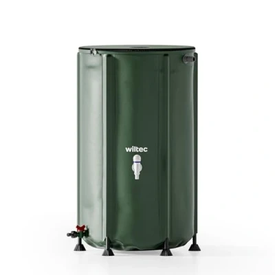 Afbeelding van Wiltec opvouwbare regenton 250 l met decksel, regenvat van 620 g/m² PVC, regenwatertank tapkraan, watercontainer ABS schakelaar, wateropslag ø 60 x 88 cm