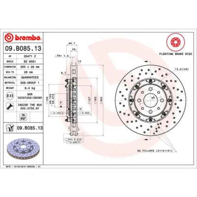 Afbeelding van Brembo Remschijf 09.B085.13