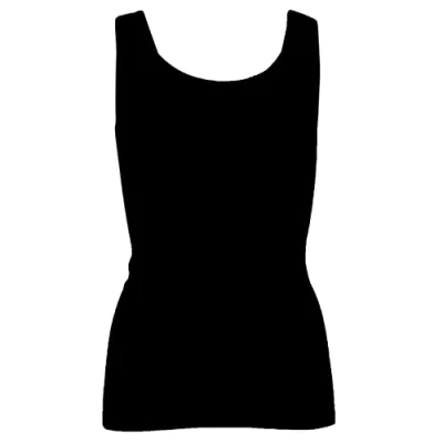 Afbeelding van Cosilana, Merino top/okselhemd voor dames, 70% wol (KBA), 30% zijde, zwart, 36