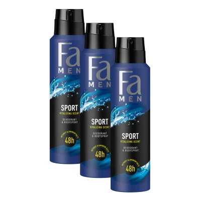 Afbeelding van 3x Fa Men Deodorant Spray Sport 150 ml