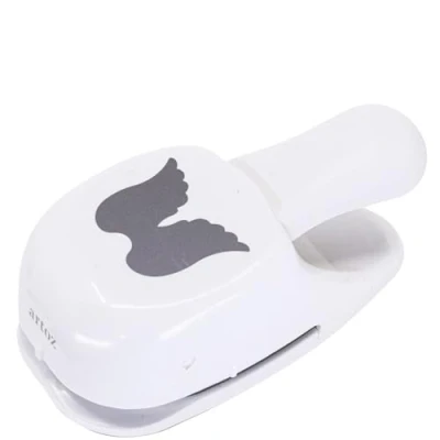 Afbeelding van Artoz Papierpons, kaartenpons, &quot;engelenvleugel&quot;, 45 mm, stansperforator voor het knutselen van kaarten, waardebonnen, verjaardagen, Kerstmis, uitnodigingen, bruiloft, doop en nog veel meer