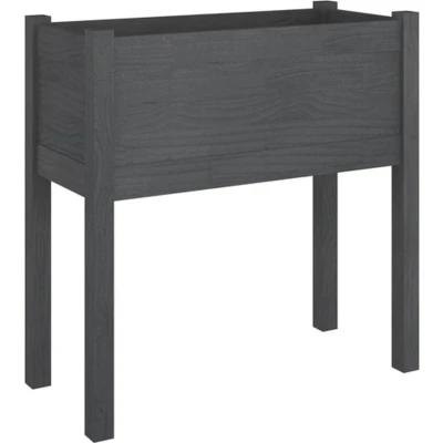 Afbeelding van Plantenbak 70x31x70 cm massief grenenhout grijs